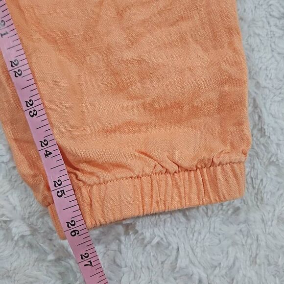 Athleta Cabo Linen Jogger Womens Size 8 100% Linen Pants Cactus Peach Orange - Picture 3 of 7